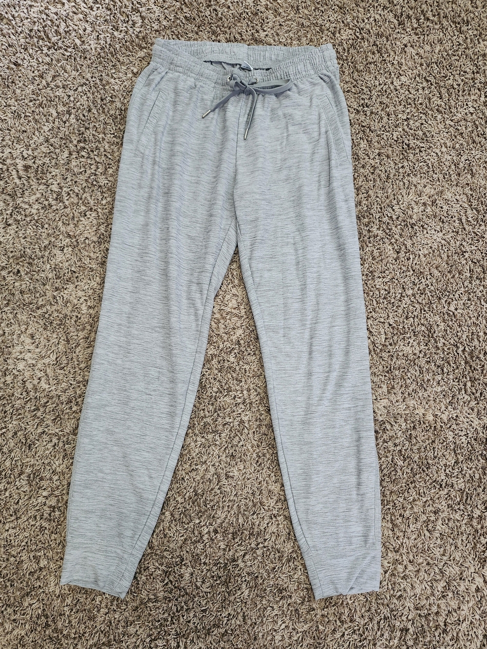 Old Navy Active Heathered Light Gray Womens Jogger Pants with Drawstring